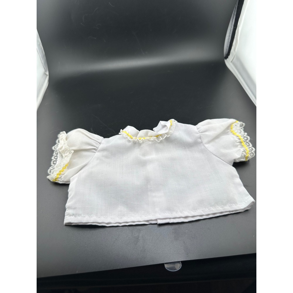 Cabbage Patch Kids Doll Shirt Kids White Lace Trim Yellow Rickrack 1980s Coleco